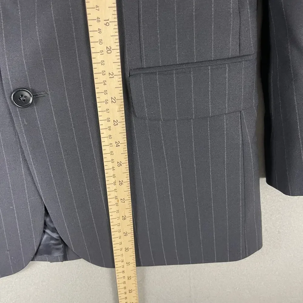 Brooks Brothers 346 Wool Blazer‎ Sport Coat Mens 40R Blue Striped Wool Stretch